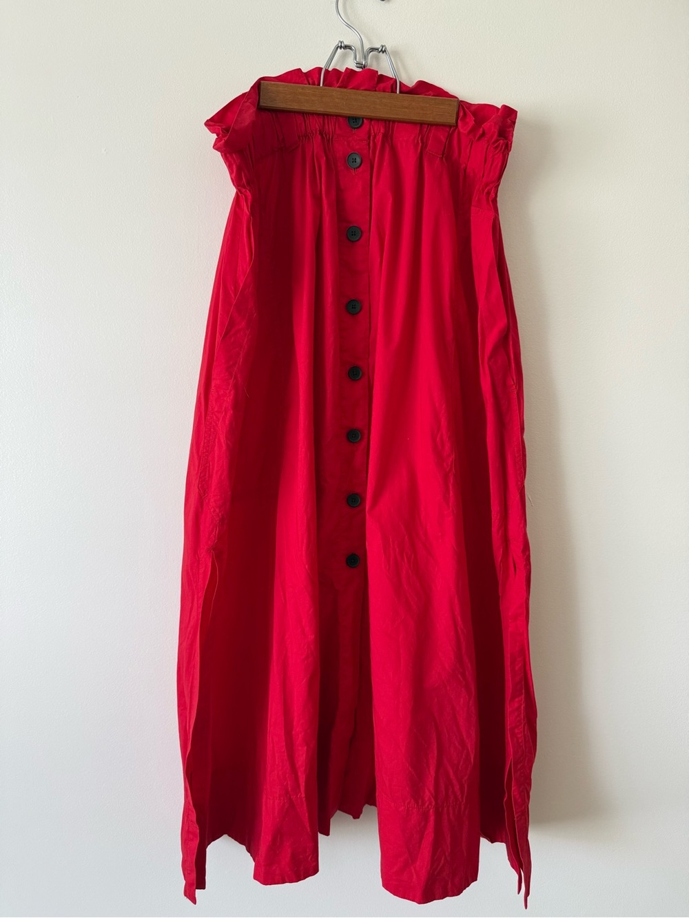 Everlane Red Button-Front Maxi Skirt